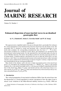 MARINE RESEARCH Journal of Enhanced dispersion of near-inertial waves in an idealized