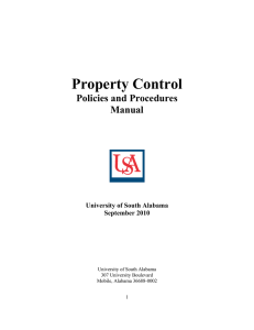 Property Control Policies and Procedures Manual