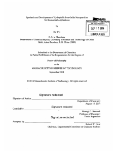 Synthesis  and Development  of Hydrophilic Iron  Oxide... for  Biomedical Applications by He  Wei