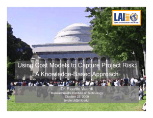 Using Cost Models to Capture Project Risk: A Knowledge-Based Approach