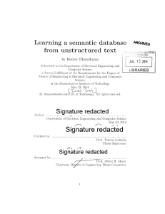 Learning  a  semantic  database from  unstructured text LIBRARIES