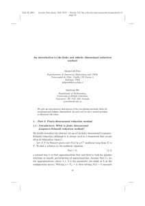 An introduction to the finite and infinite dimensional reduction method