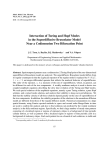 Interaction of Turing and Hopf Modes in the Superdiffusive Brusselator Model
