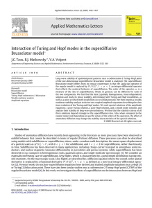 Applied Mathematics Letters Brusselator model