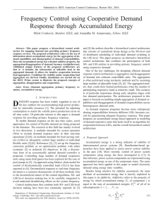 Frequency Control using Cooperative Demand Response through Accumulated Energy Member, IEEE,