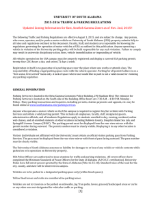 UNIVERSITY OF SOUTH ALABAMA 2015-2016 TRAFFIC &amp; PARKING REGULATIONS