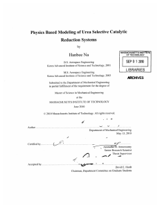 Physics  Based  Modeling  of Urea Selective ... Reduction  Systems Hanbee  Na SEP  0  1