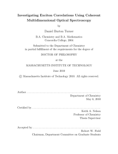 Investigating Exciton Correlations Using Coherent Multidimensional Optical Spectroscopy Daniel Burton Turner
