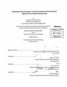 Estimating Train Passenger  Load from Automated  Data Systems: