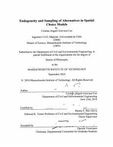 Endogeneity  and Sampling  of Alternatives  in Spatial