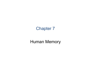 Chapter 7 Human Memory