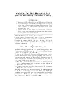 Math 320, Fall 2007, Homework Set 8 Instructions