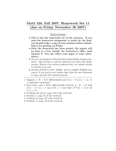 Math 320, Fall 2007, Homework Set 11 Instructions