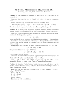 Midterm. Mathematics 312, Section 101