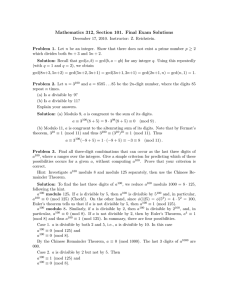 Mathematics 312, Section 101. Final Exam Solutions