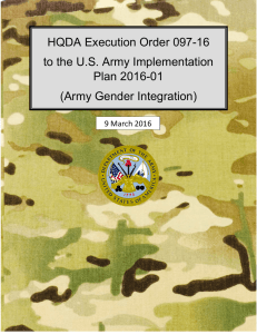 HQDA Execution Order 097-16 to the U.S. Army Implementation Plan 2016-01