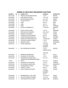 SPRING AY 2014-2015 PHILOSOPHY ELECTIVES