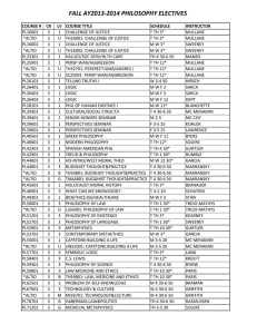 FALL AY2013-2014 PHILOSOPHY ELECTIVES