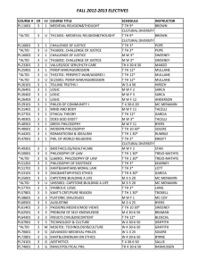 FALL 2012-2013 ELECTIVES