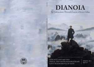 DIANOIA The Undergraduate Philosophy Journal of Boston College MAD MEN