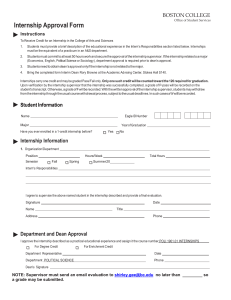 Internship Approval Form BOSTON COLLEGE Instructions