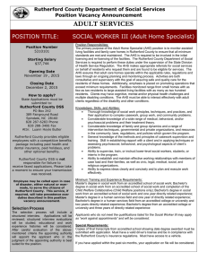 ADULT SERVICES Rutherford County Department of Social Services Position Vacancy Announcement