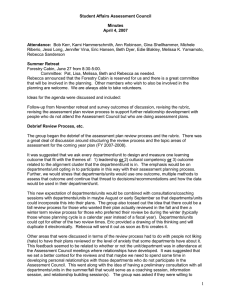 Student Affairs Assessment Council  Minutes April 4, 2007
