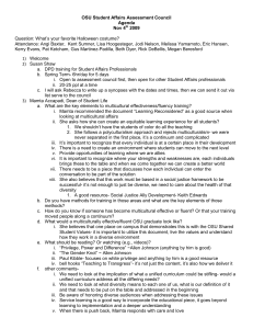 OSU Student Affairs Assessment Council Agenda Nov 4 2009