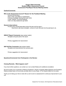 Oregon State University Student Affairs Assessment Council Assessment Plan/Report Review Meeting Outline