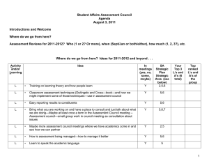 Student Affairs Assessment Council Agenda August 3, 2011