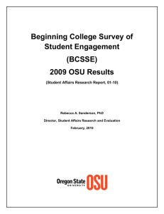 Beginning College Survey of Student Engagement (BCSSE)