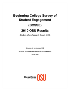 Beginning College Survey of Student Engagement (BCSSE)