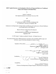 REIT Capital Structure: An  Examination of the Use ... Equity and Changes  in Dividend  Policy