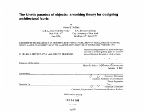 The  kinetic paradox  of objects:  a working... architectural fabric