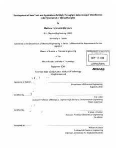 Development  of New Tools  and  Applications for... in Environmental  or Clinical Samples