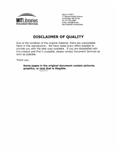 M  t Libraries DISCLAIMER  OF  QUALITY