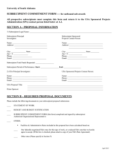 SUBRECIPIENT COMMITMENT FORM