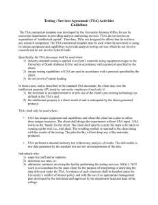 Testing / Services Agreement (TSA) Activities Guidelines