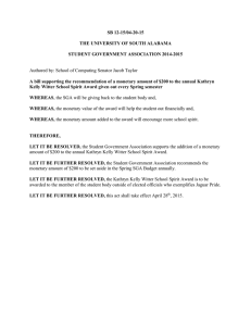 SB 12-15/04-20-15 THE UNIVERSITY OF SOUTH ALABAMA STUDENT GOVERNMENT ASSOCIATION 2014-2015