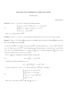 LIOUVILLE TYPE THEOREM IN UPPER HALF SPACE March 06, 2014