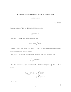 ASYMPTOTIC BEHAVIOR AND BOUNDED VARIATIONS May 23, 2011 R