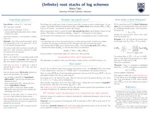 (Infinite) root stacks of log schemes Mattia Talpo Logarithmic geometry