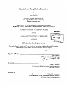 Financial  Crisis: Through Various  Perspectives by SUBMITTED Joon Hee  Kim