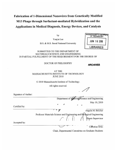 Fabrication of  1-Dimensional  Nanowires  from Genetically ... M13  Phage through Surfactant-mediated  Hybridization and the