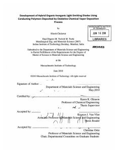Development  of Hybrid Organic-Inorganic  Light Emitting Diodes ... Conducting  Polymers  Deposited  by Oxidative Chemical ...