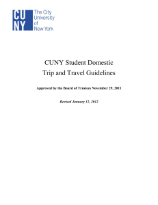 CUNY Student Domestic Trip and Travel Guidelines