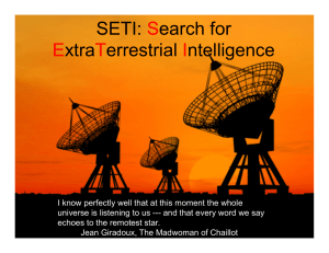 SETI: earch for xtra errestrial