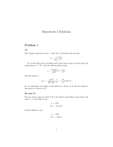 Homework 2 Solutions Problem 1 A)
