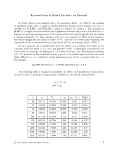 Roundoff error in Euler’s Method - An Example