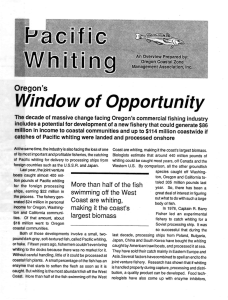Window of Opportunity Oregon's fishing industry